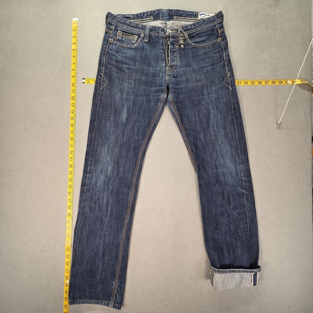 Selvedge Jeans Mens Medium Wash Blue Slim‎ Tapered Fits 32x32